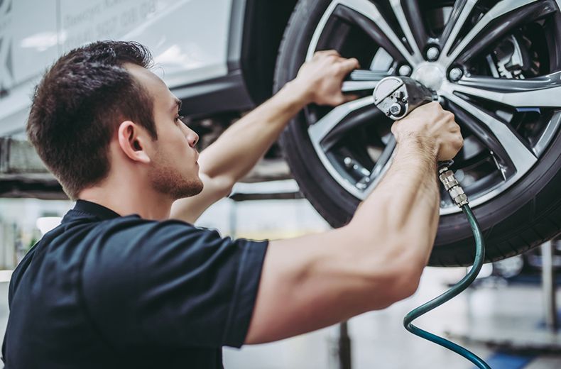 car in a workshop